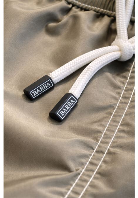 Barba Napoli costume da bagno corto verde con coulisse bianca logo BARBA | Costume | 00017 536160045 45